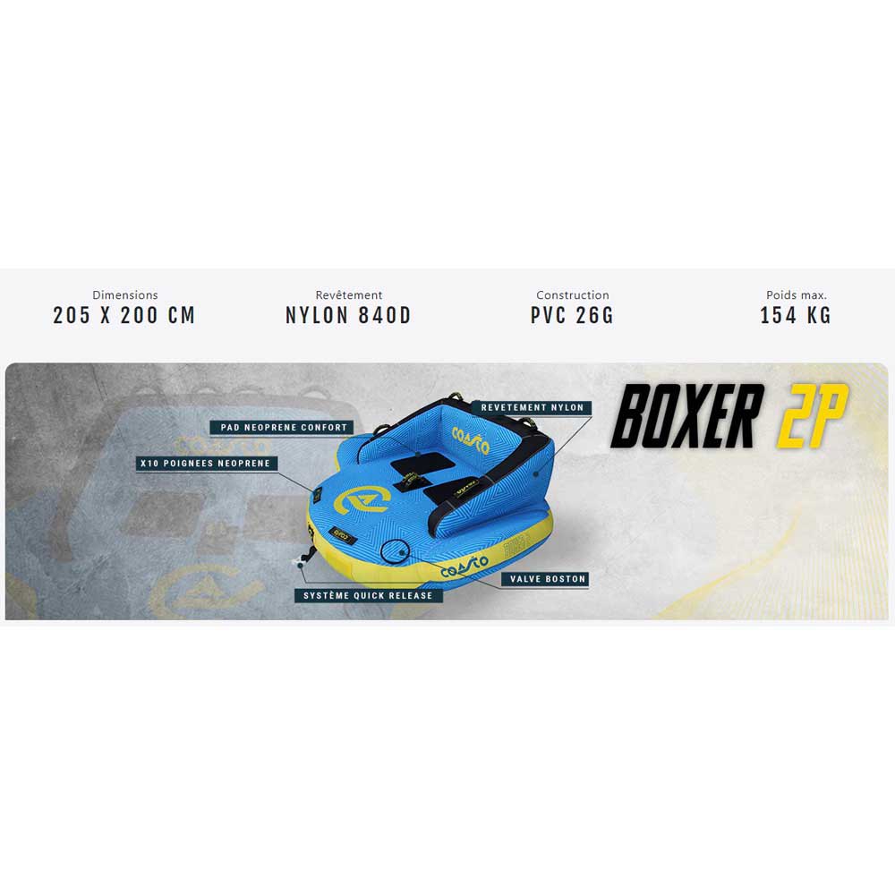 Купить Coasto PB-CBBOXER2 Буксируемый диван Boxer 2P  Blue / Yellow / Black 2 place 7ft.ru в интернет магазине Семь Футов