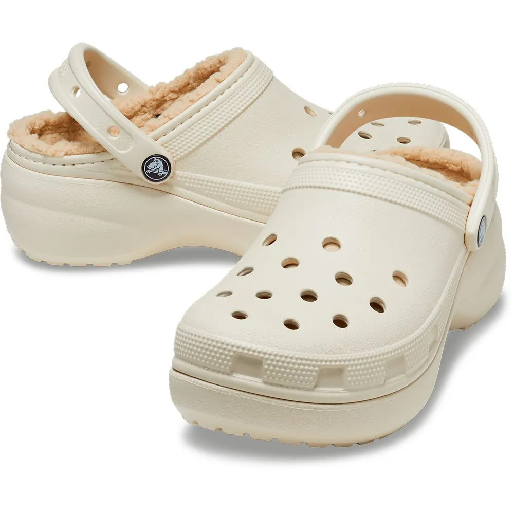 Купить Crocs 207938-2y2-w5 Деревянные башмаки Classic Platform Lined Bone 35x25x15 EU 34 7ft.ru в интернет магазине Семь Футов