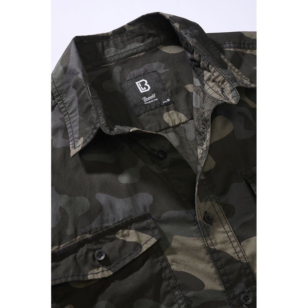 Купить Brandit 4012-4-XXL Рубашка с коротким рукавом Roadstar Зеленый Dark Camo 2XL 7ft.ru в интернет магазине Семь Футов