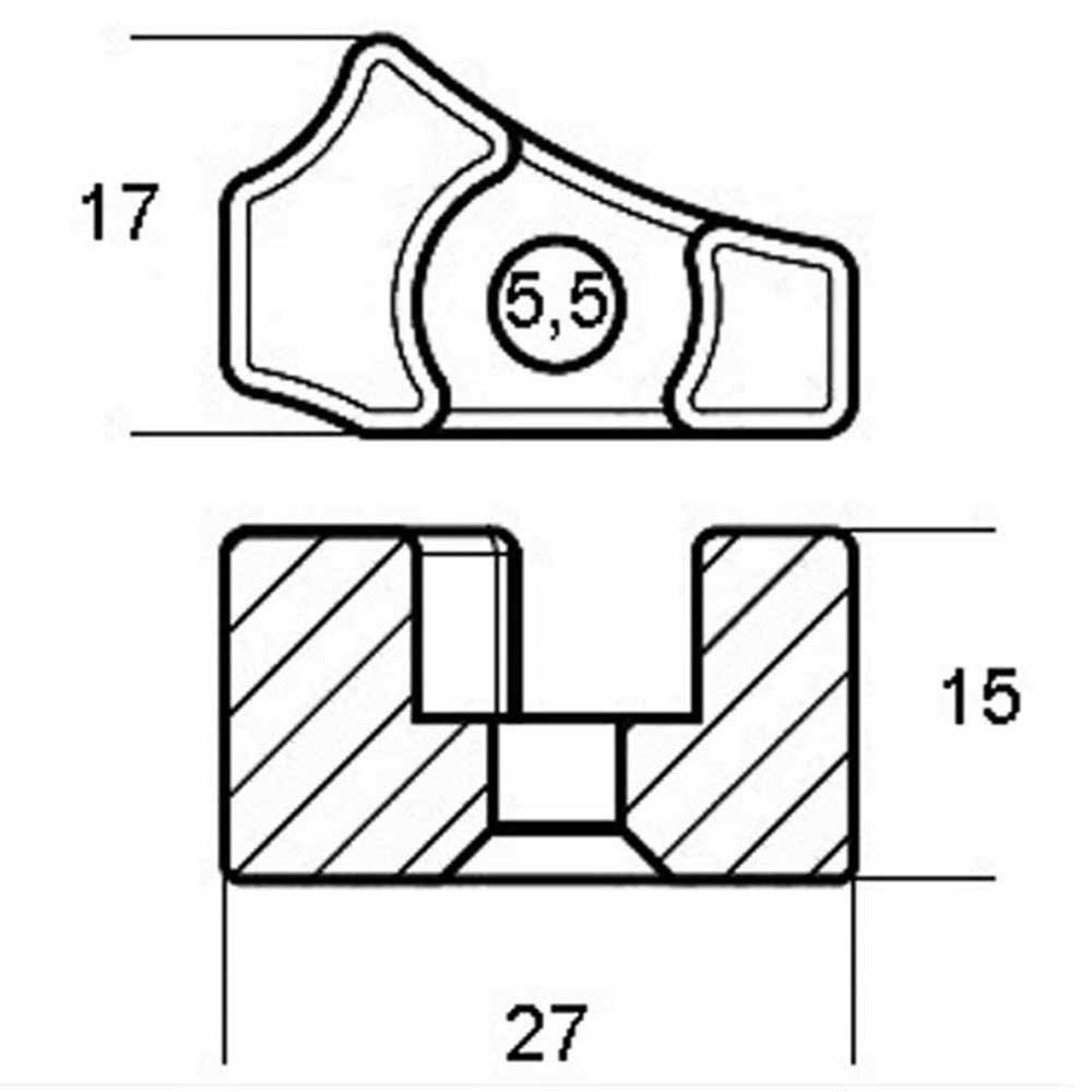 Купить Tecnoseal 2626448 Yamaha 9.9-15HP Маленький анод из цинковой пластины  Silver 27 x 17 mm  7ft.ru в интернет магазине Семь Футов