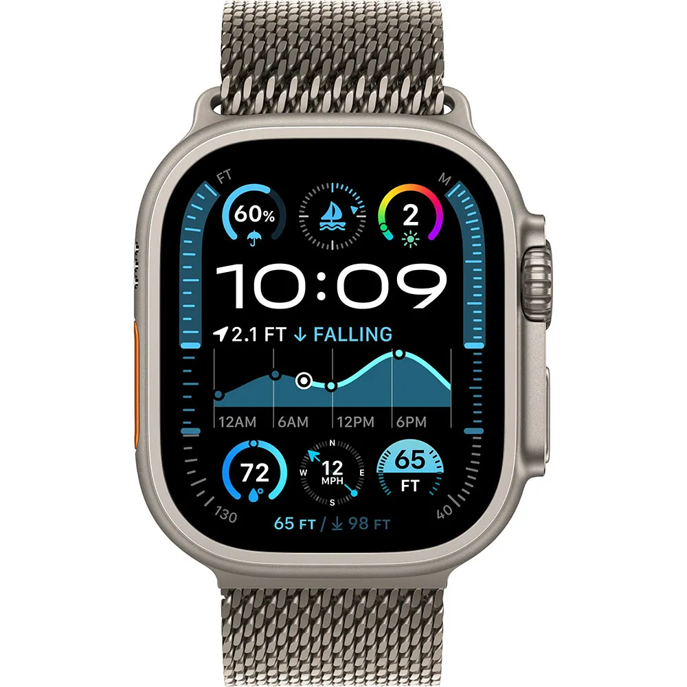 Купить Apple MX5R3TY/A  Watch Ultra 2 GPS + Cellular 49 mm Milanese Loop Золотистый Natural Titanium / Natural Titanium M 7ft.ru в интернет магазине Семь Футов