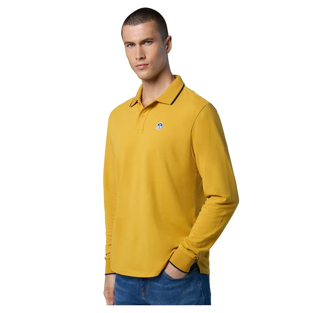 Купить North sails 692454-0620-XS Поло с длинным рукавомным рукавом Basic Желтый Golden Spice XS 7ft.ru в интернет магазине Семь Футов