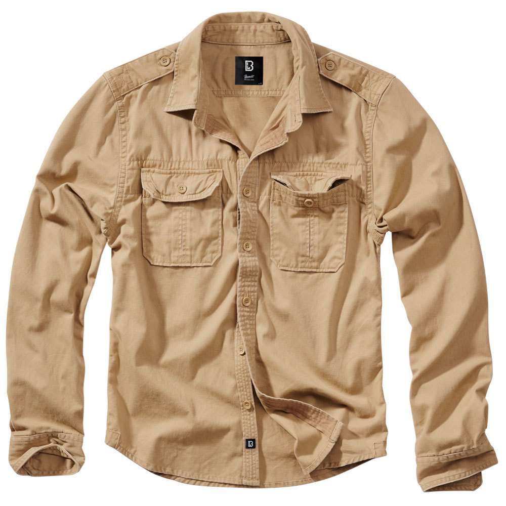 Купить Brandit 9373-70-6XL Рубашка с длинным рукавом Vintage Бежевый Camel 6XL 7ft.ru в интернет магазине Семь Футов