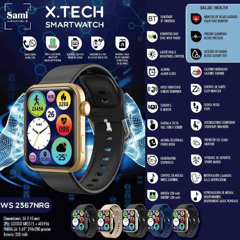 Купить Sami WS2367NRG Смарт-часы Xtech Черный  Black / Gold 7ft.ru в интернет магазине Семь Футов