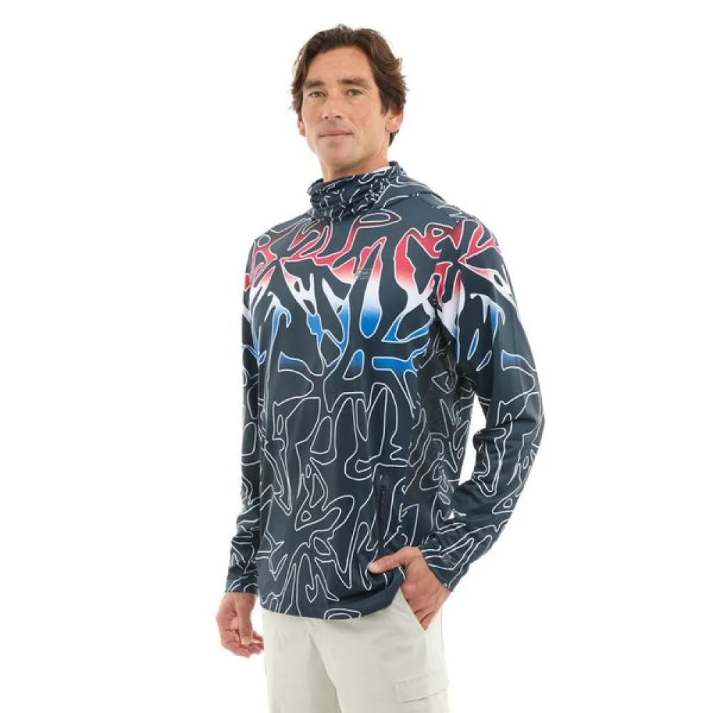 Купить Pelagic 1015262006-rwb-xxl Худи с УФ-защитой Exo Teck Lionfish Red / White / Blue 35x25x10 2XL 7ft.ru в интернет магазине Семь Футов