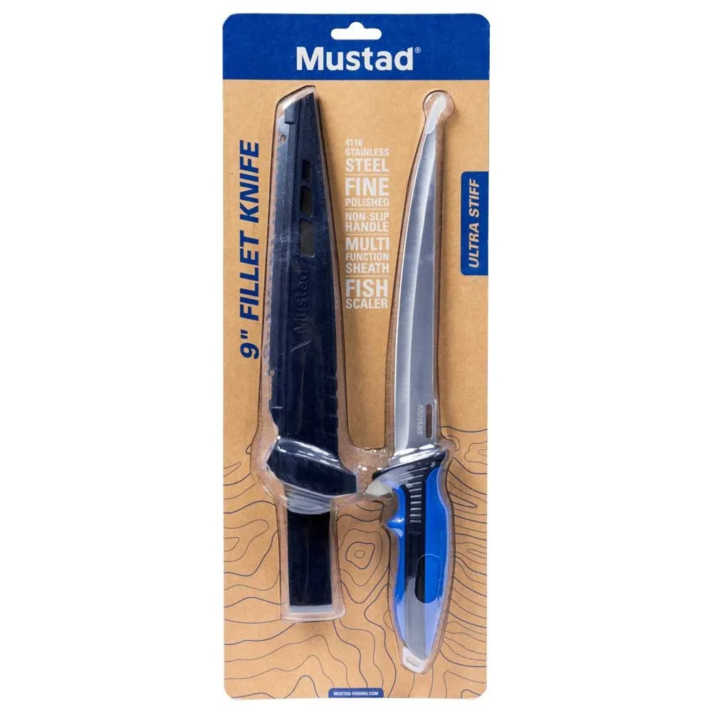 Купить Mustad MT-102-24 Нож нож MT102 Серебристый  Blue 9´´ 7ft.ru в интернет магазине Семь Футов
