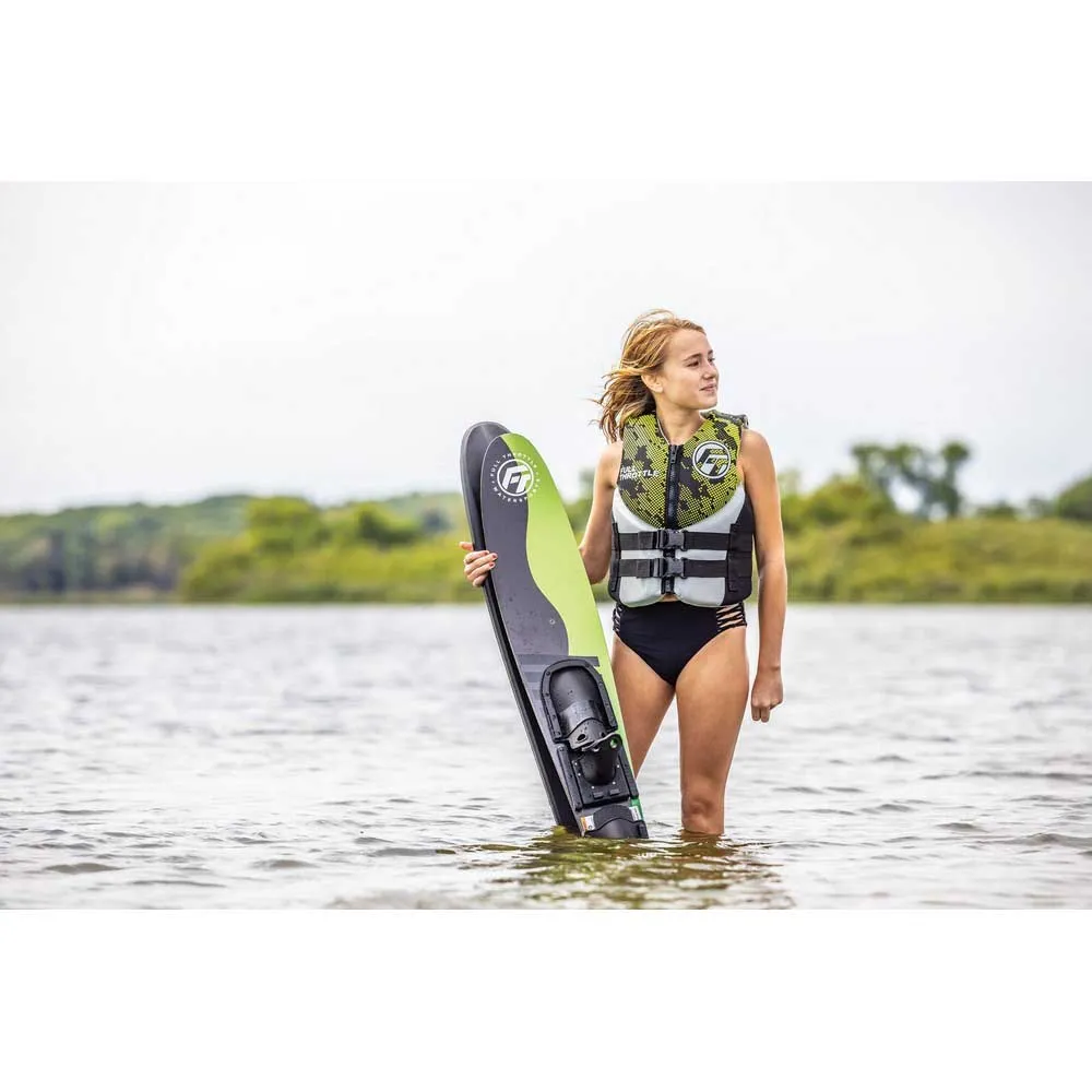 Купить Full throttle 116-33010040099922 Детские водные лыжи Black / Green 138x22x22 137 cm 7ft.ru в интернет магазине Семь Футов