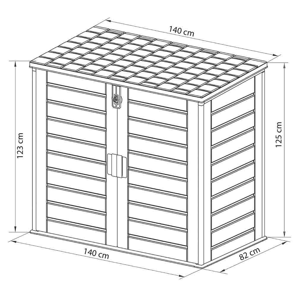 Купить Gardiun NT1170 Soften II 1170L Коробка из смолы для хранения на открытом воздухе Серый Grey 140 x 82 x 123 cm 7ft.ru в интернет магазине Семь Футов