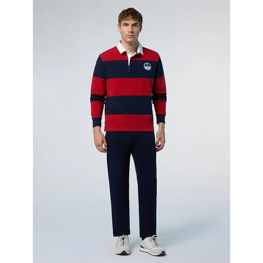 Купить North sails 692338-C003-L Поло с длинным рукавомным рукавом Logo Красный Navy Blue / Lava Red L 7ft.ru в интернет магазине Семь Футов