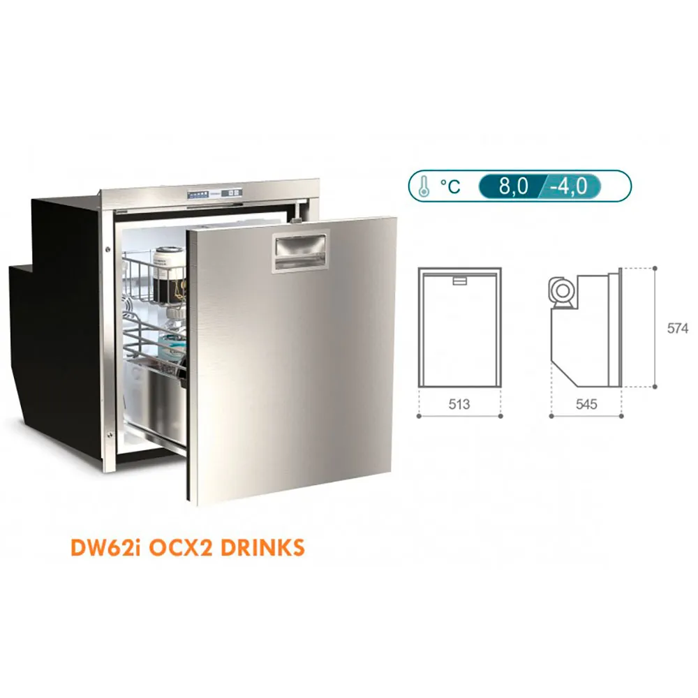 Купить Vitrifrigo 2435040 Холодильник DW51 OCX2 DRINKS Silver 58x45x55 574 x 443 x 522 mm 7ft.ru в интернет магазине Семь Футов