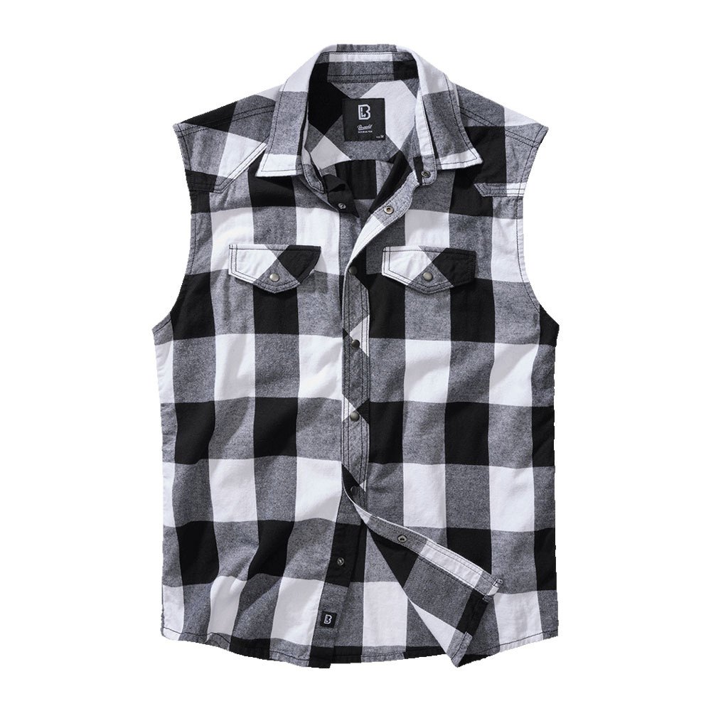 Купить Brandit 4031-46-4XL Рубашка Check Белая  White / Black 4XL 7ft.ru в интернет магазине Семь Футов