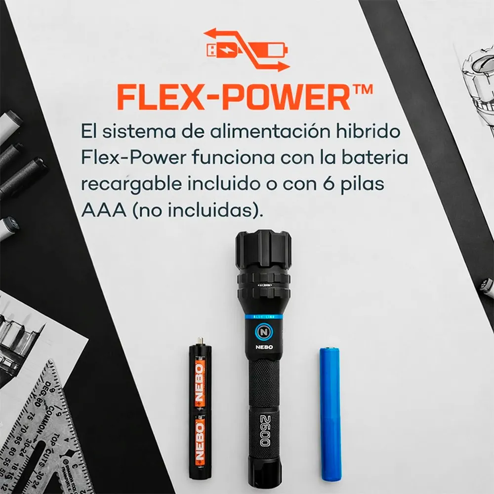 Купить Nebo tools neb-flt-0053-h Фонарик Blueline 2600 Flex Black 25x10x10 7ft.ru в интернет магазине Семь Футов