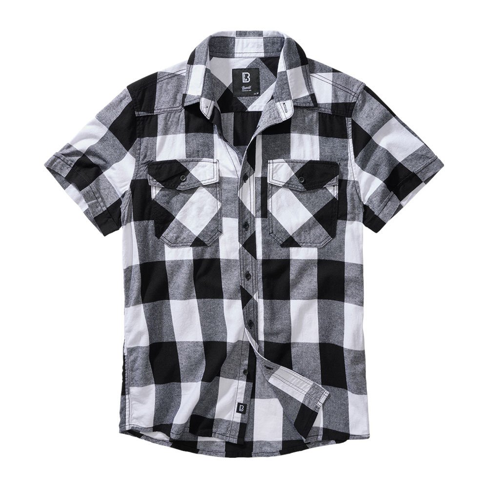 Купить Brandit 4032-46-XL Рубашка с коротким рукавом Check Белая White / Black XL 7ft.ru в интернет магазине Семь Футов