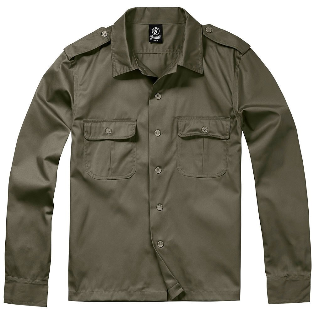 Купить Brandit 4102-1-S Рубашка с длинным рукавом US Зеленый Olive S 7ft.ru в интернет магазине Семь Футов
