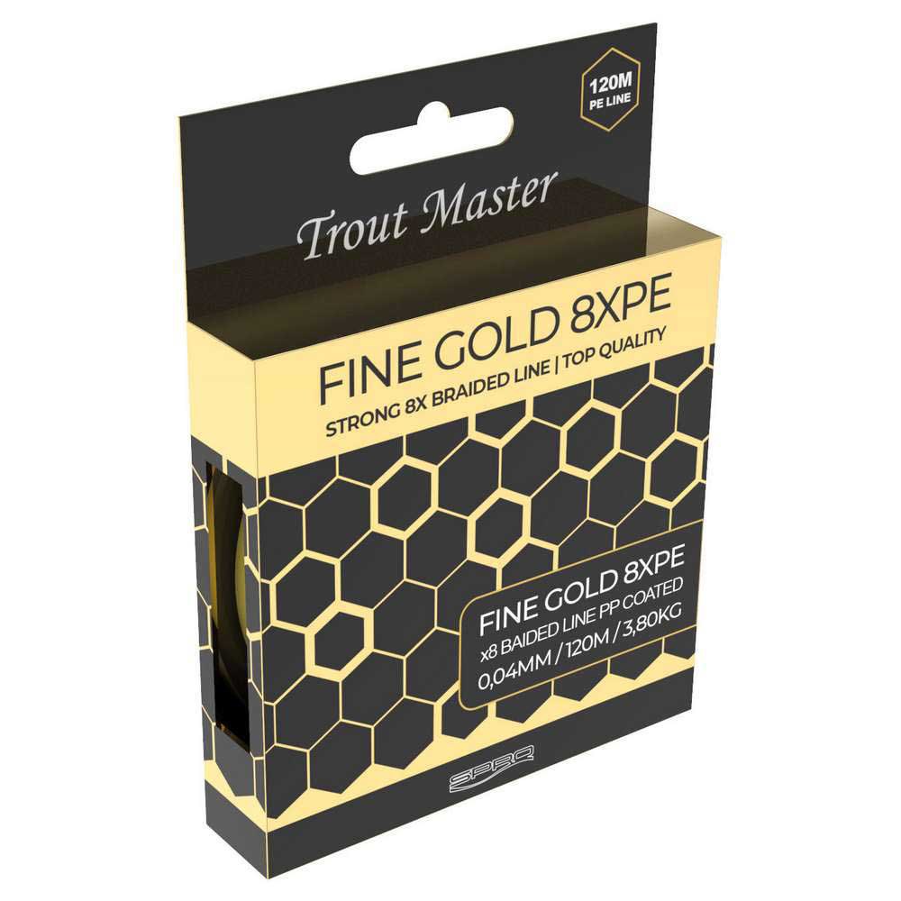 Купить SPRO 005310-00006-00000-00 Fine Gold X8 120 m Плетеный  Gold 0.060 mm 7ft.ru в интернет магазине Семь Футов