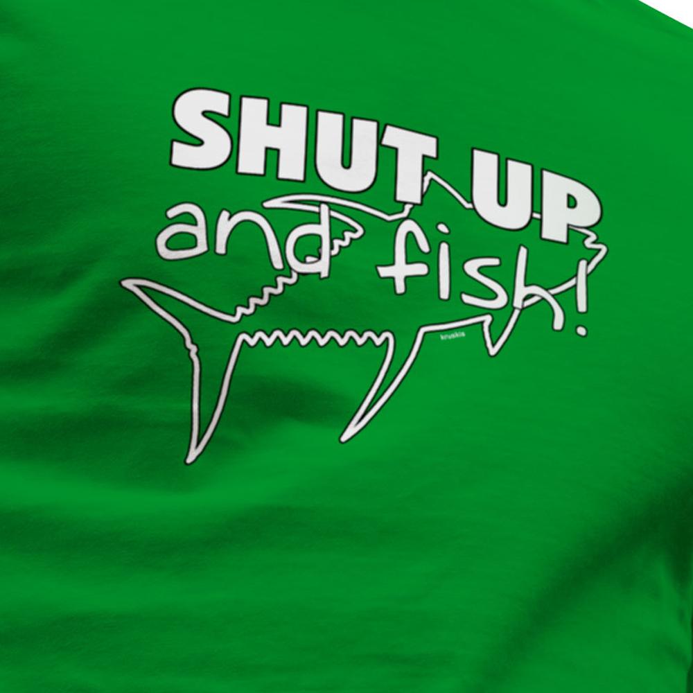 Купить Kruskis CA65500383K043 Футболка с коротким рукавом Shut Up And Fish Зеленый Green L 7ft.ru в интернет магазине Семь Футов