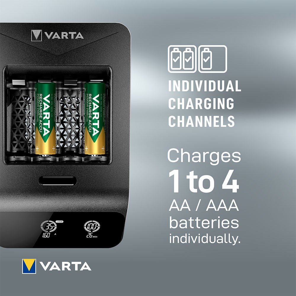 Купить Varta 57684101441 ЖК-зарядное устройство Smart Charger с 2100mAh AA 4 2100mAh AA Черный Black 7ft.ru в интернет магазине Семь Футов