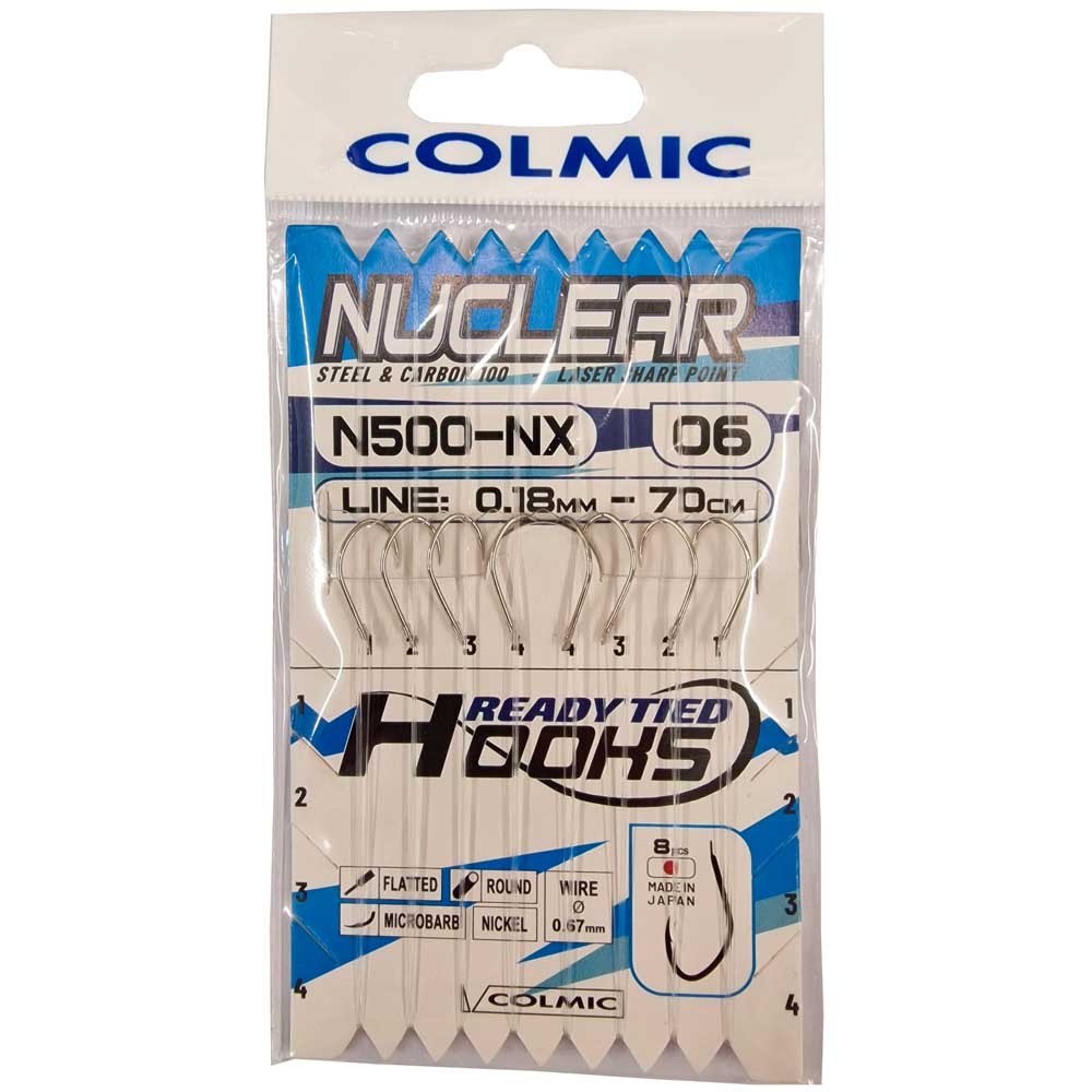 Купить Colmic ALX040820 крючок с бородкой N500 NX 0.200 mm 70 cm Nickel 8 7ft.ru в интернет магазине Семь Футов