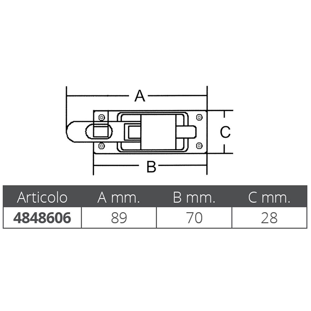 Купить Marine town 4848606 Замок из нержавеющей стали Серебристый Silver 89 x 28 mm  7ft.ru в интернет магазине Семь Футов