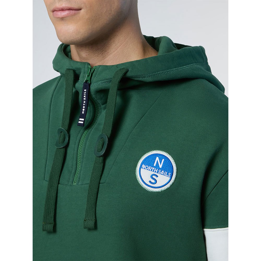 Купить North sails 691280-0400-S Толстовка с капюшоном Logo Зеленый Green S 7ft.ru в интернет магазине Семь Футов