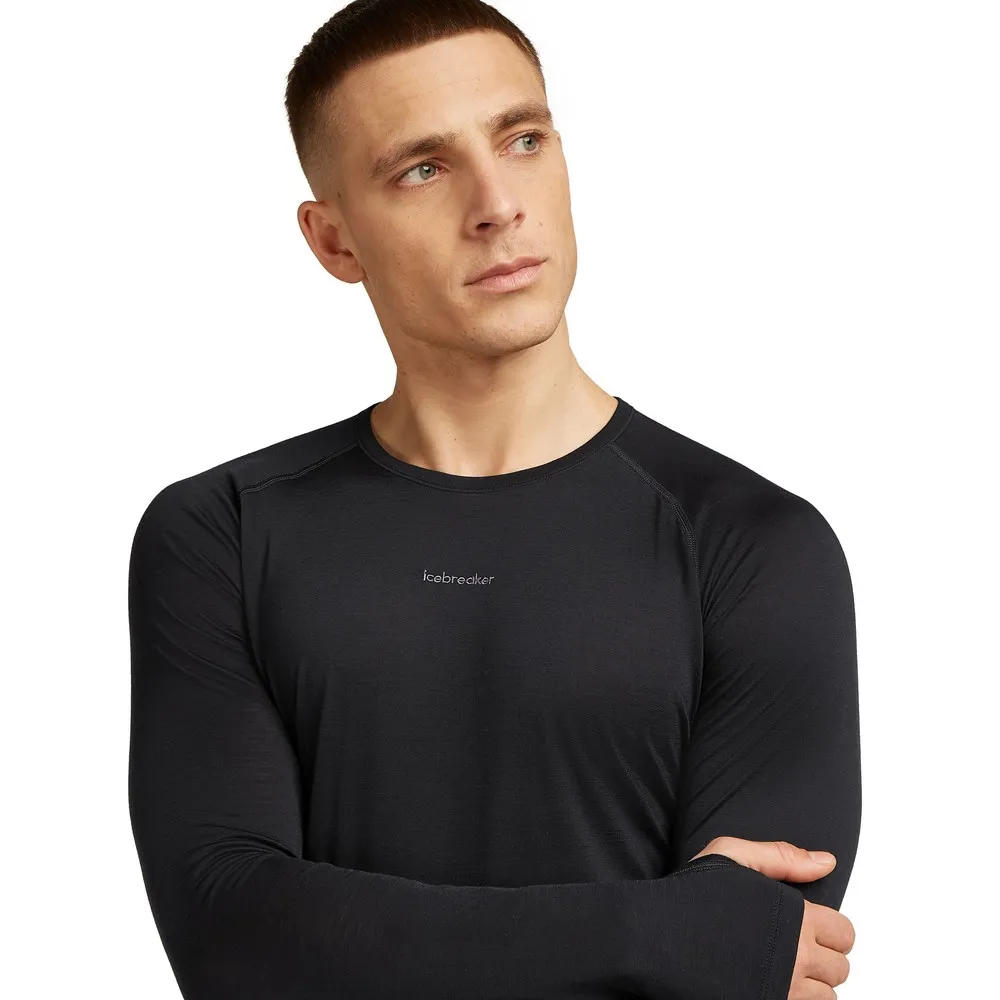 Купить Icebreaker 0a579i001/s Базовый слой с длинным рукавом Merino Blend 125 ZoneKnit™ Crewe Black 30x25x2 7ft.ru в интернет магазине Семь Футов