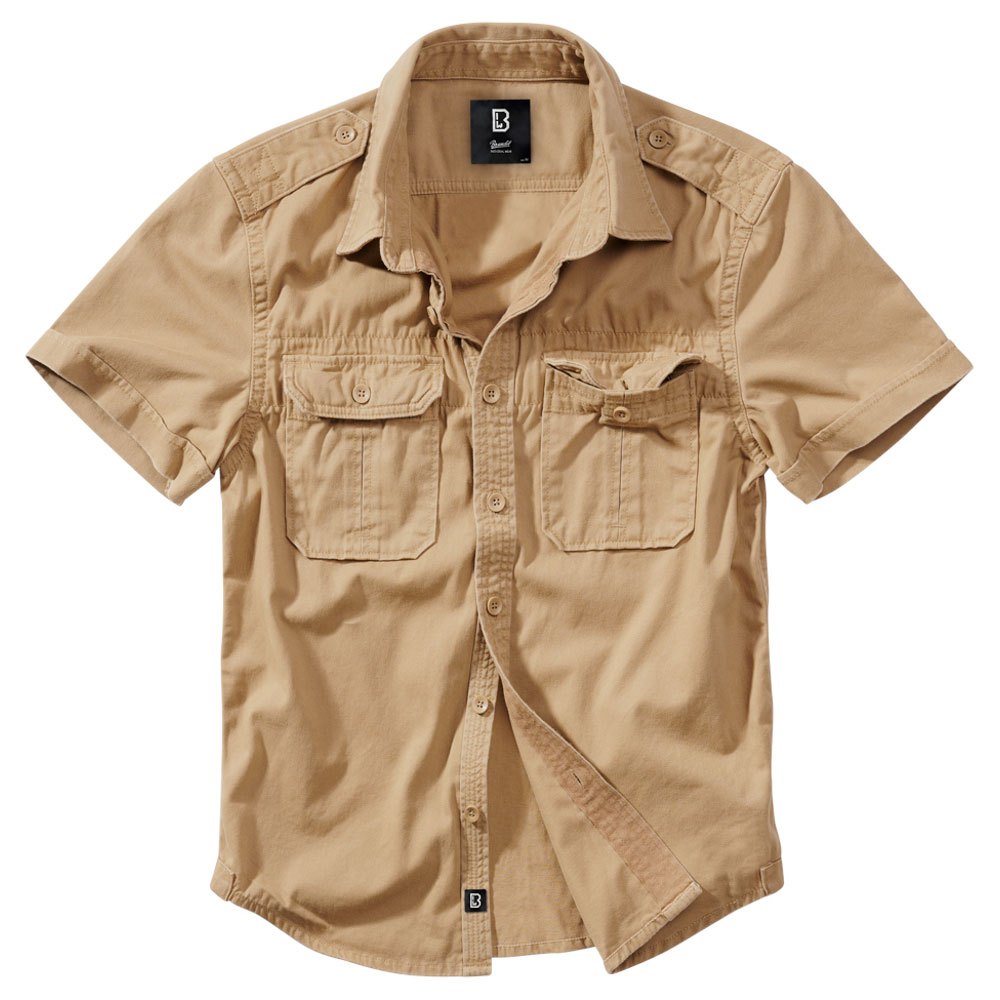 Купить Brandit 4024-70-XXL Рубашка с коротким рукавом Vintage Бежевый Camel 2XL 7ft.ru в интернет магазине Семь Футов