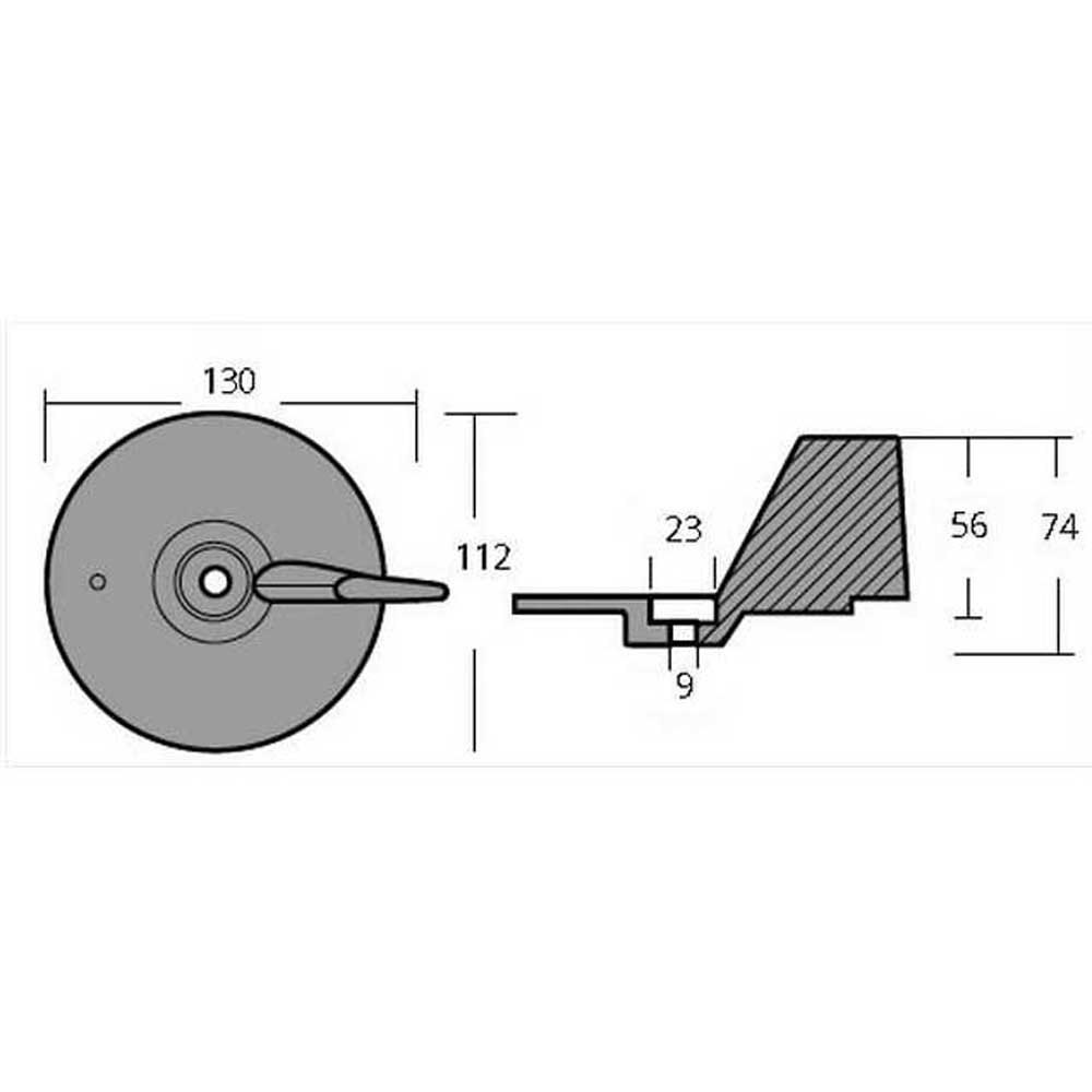 Купить Tecnoseal 2626960 75-90-115-130HP цинковый ребристый анод  Silver 130 x 112 x 74 mm  7ft.ru в интернет магазине Семь Футов