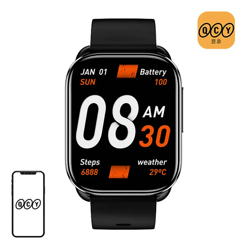 Купить Qcy 61122 Смарт-часы WATCH GS Черный  Grey 7ft.ru в интернет магазине Семь Футов