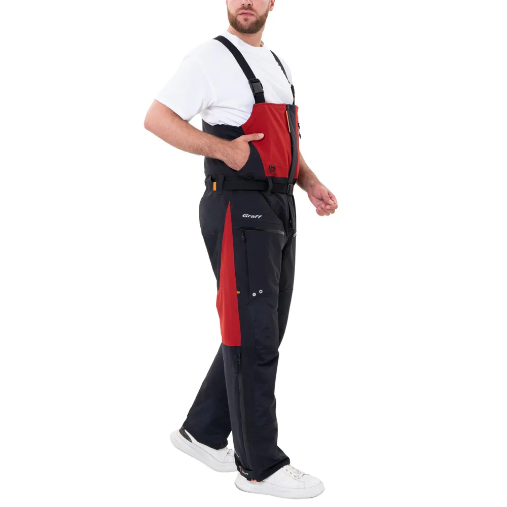 Купить Graff 719-o-b-4-m-176/182 брюки с бретелями Warmguard Winter 719-O-B-4 Black / Red 65x50x5 7ft.ru в интернет магазине Семь Футов