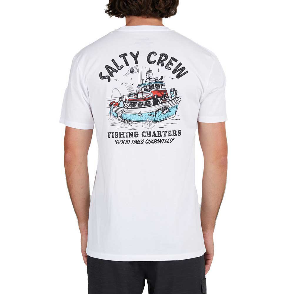 Купить Salty crew 20035605-WHT-S Футболка с коротким рукавом Fishing Charters Prem Белая White S 7ft.ru в интернет магазине Семь Футов