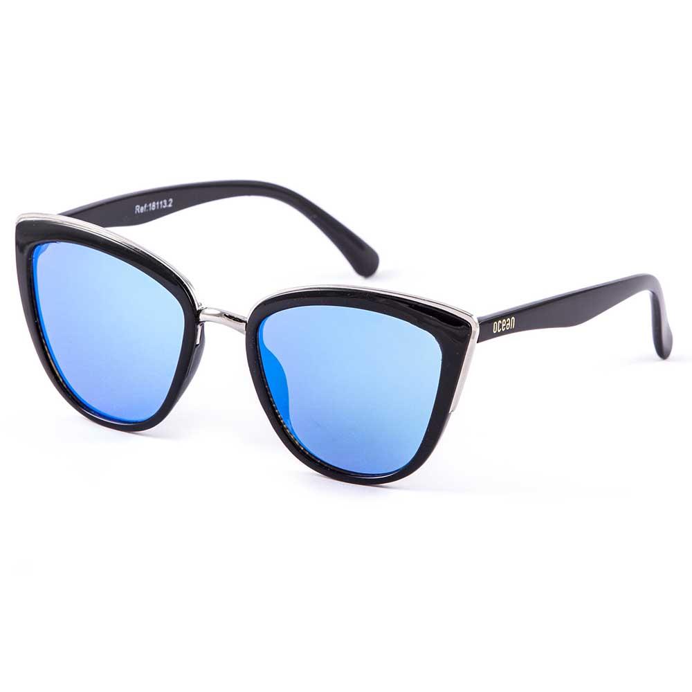 Купить Ocean sunglasses 18113.2 Солнцезащитные очки Cat Eye Shiny Black/Silver Blue Sky Flat/CAT2 7ft.ru в интернет магазине Семь Футов