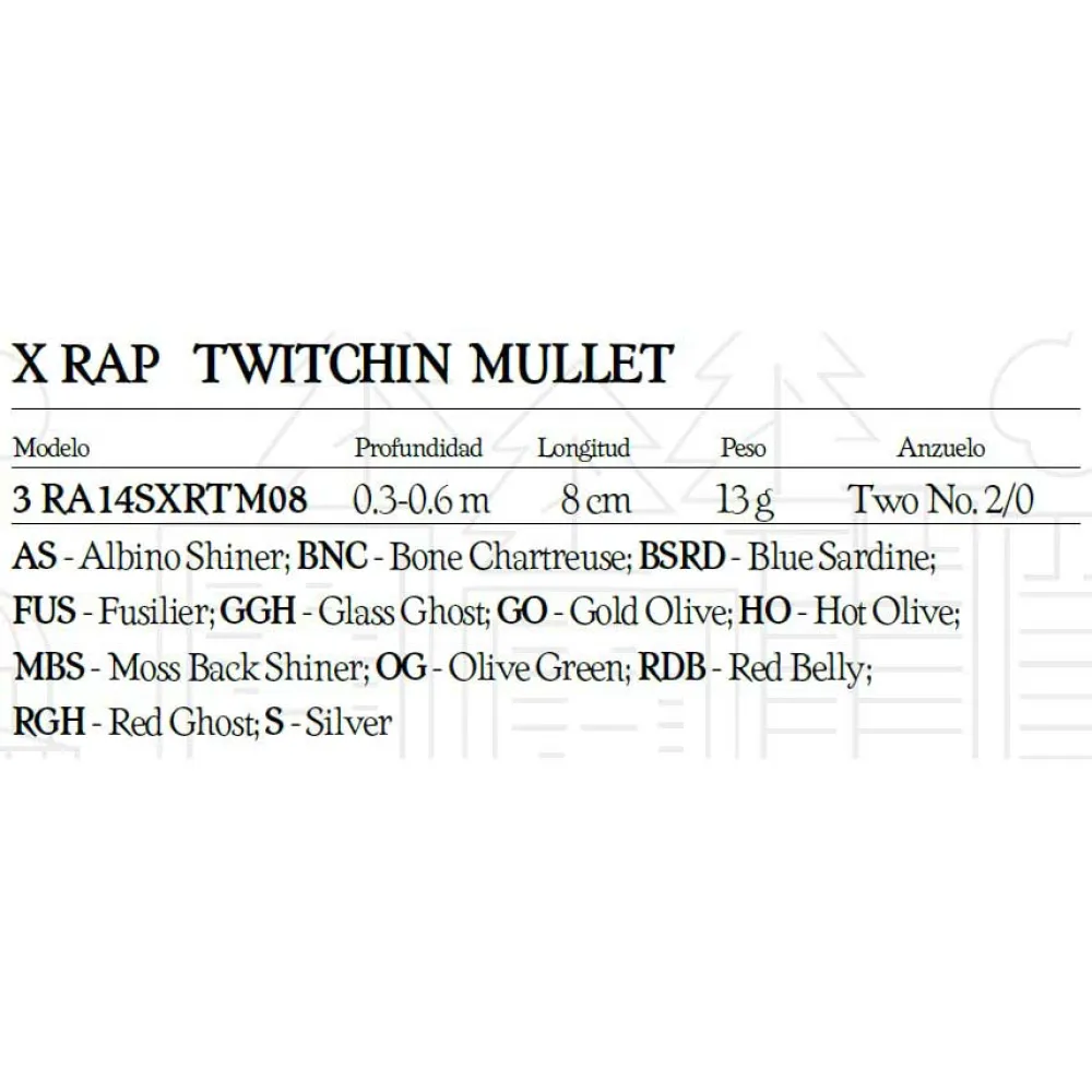 Купить Rapala 22677273228 Тонущий стикбейт X-Rap Twitchin Mullet RGH 10x7x5 7ft.ru в интернет магазине Семь Футов