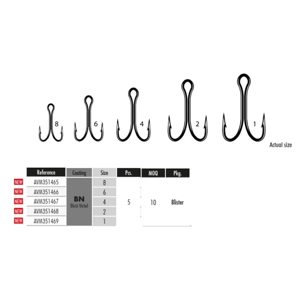 Купить VMC AVM351467 Двойной крюк Twining 7908BN  Black Nickel 4 7ft.ru в интернет магазине Семь Футов