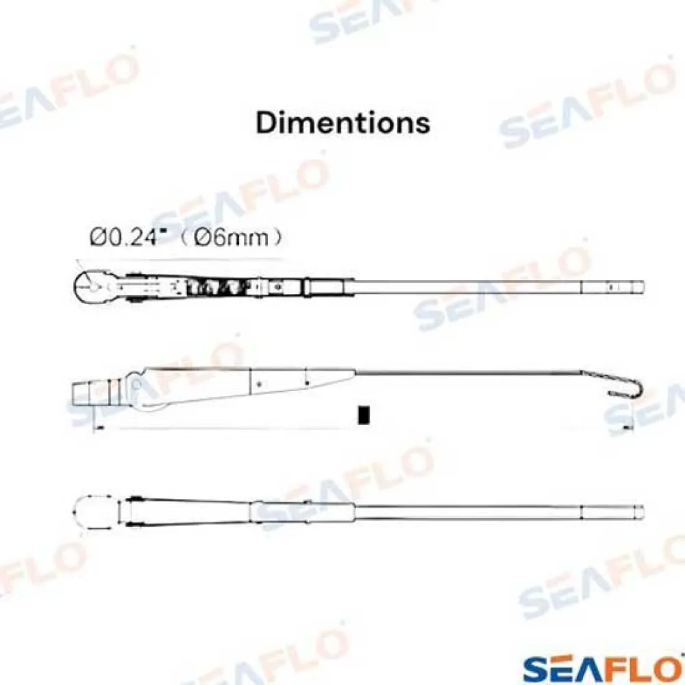 Купить Seaflo sfwa135501 рычаг стеклоочистителя 280-355 mm Grey 28x10x10 7ft.ru в интернет магазине Семь Футов