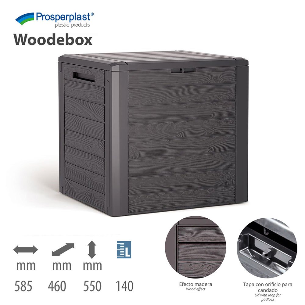 Купить Prosperplast ZA4900 140L Woodebox Collection 58.5x46x55 cm Ящик для хранения на открытом воздухе Серый Ochre 7ft.ru в интернет магазине Семь Футов