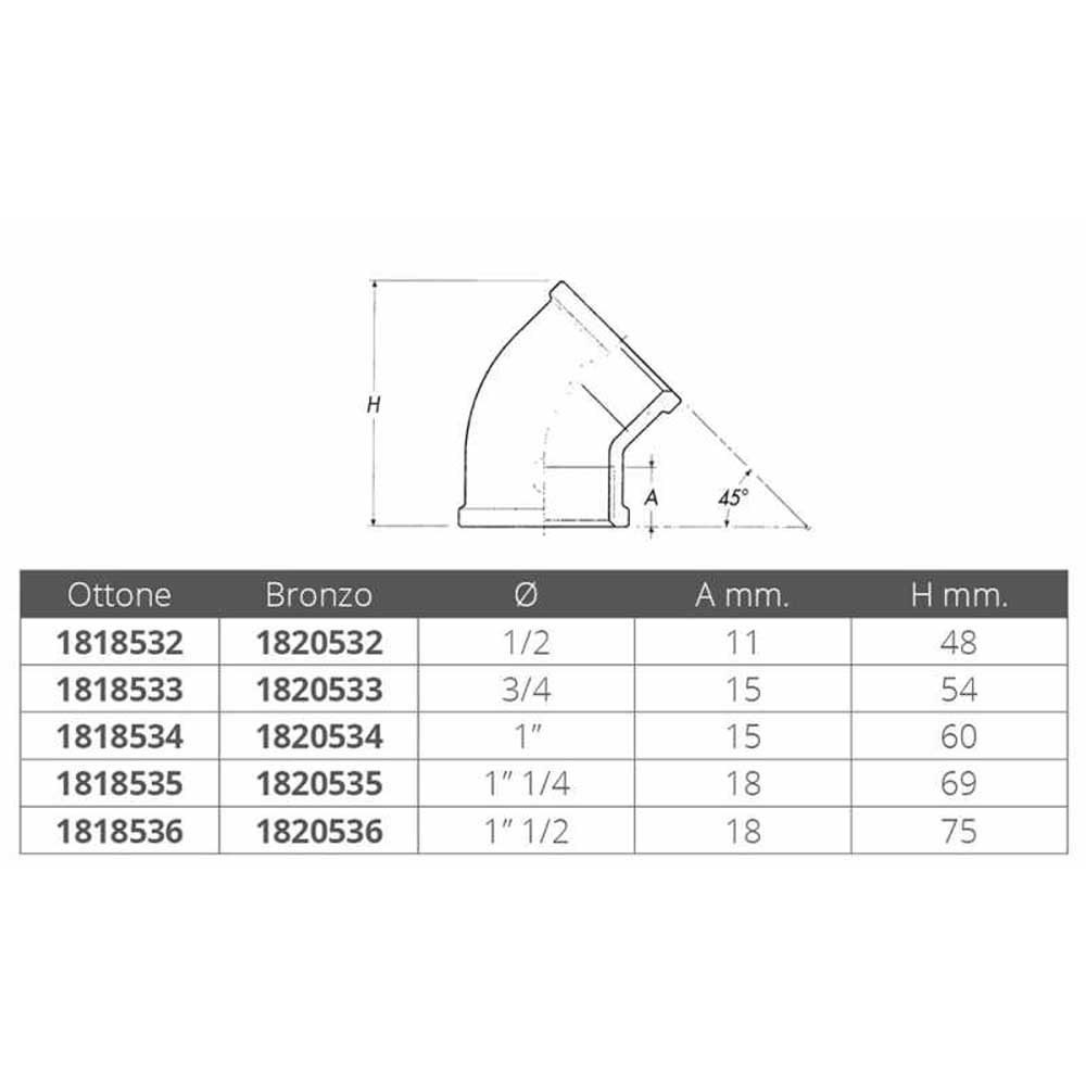 Купить Guidi 1818536 18185 Женский/Женский 45° Локоть Gold 1 1/2´´  7ft.ru в интернет магазине Семь Футов