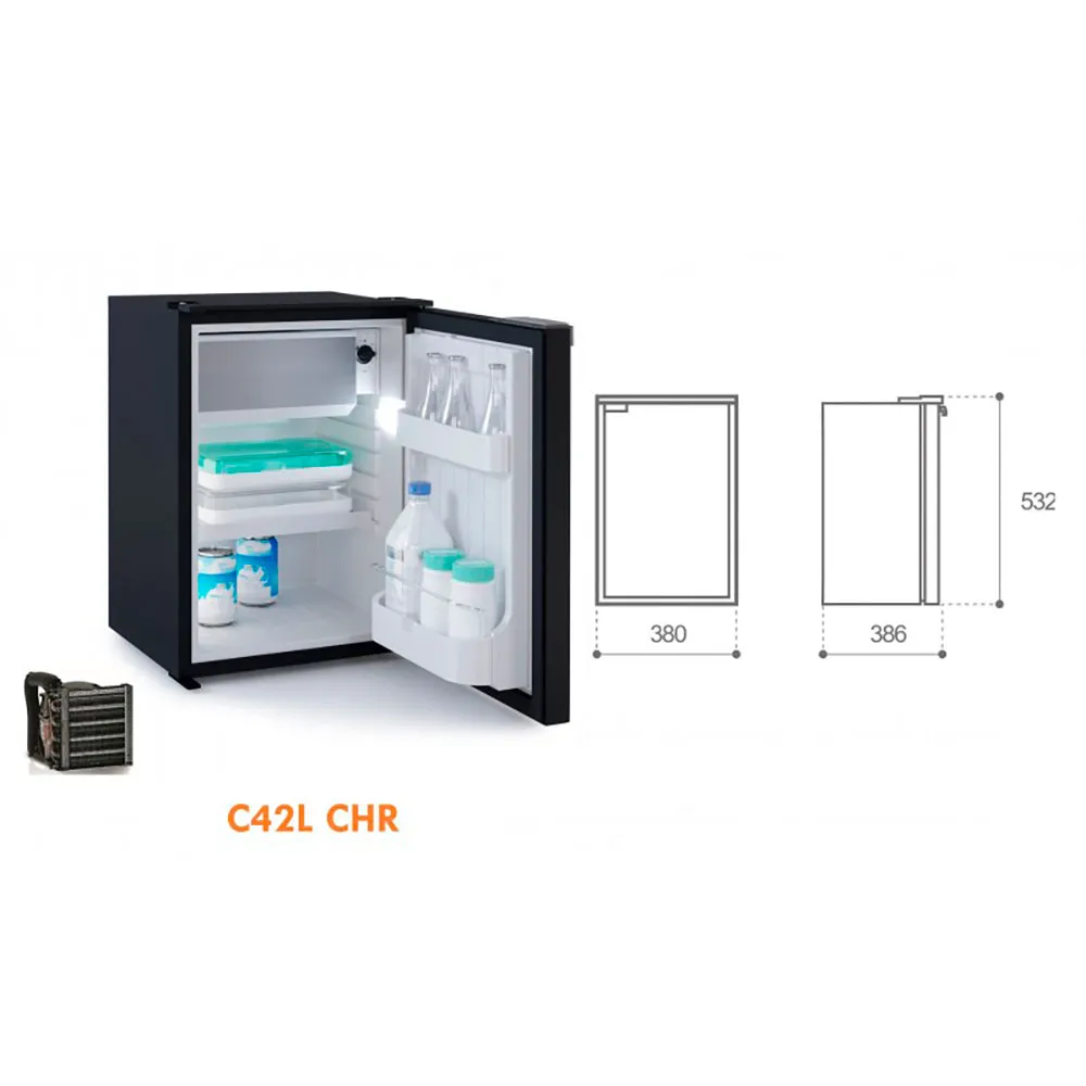 Купить Vitrifrigo 2435065 Холодильник Chromelock C62l 62L Black 55x46x55 530 x 450 x 543 mm 7ft.ru в интернет магазине Семь Футов