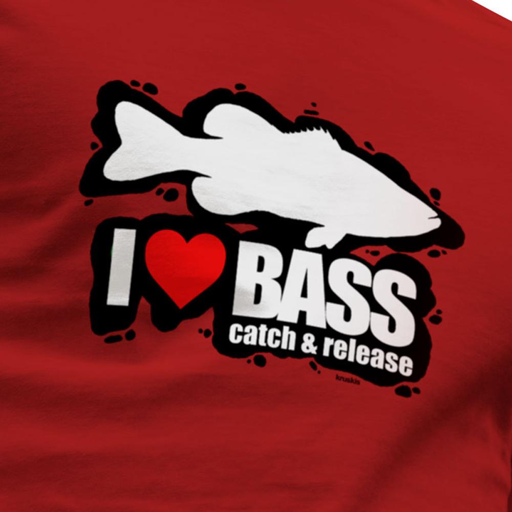 Купить Kruskis CA65500560K037 Футболка с коротким рукавом I Love Bass Красный Red 2XL 7ft.ru в интернет магазине Семь Футов