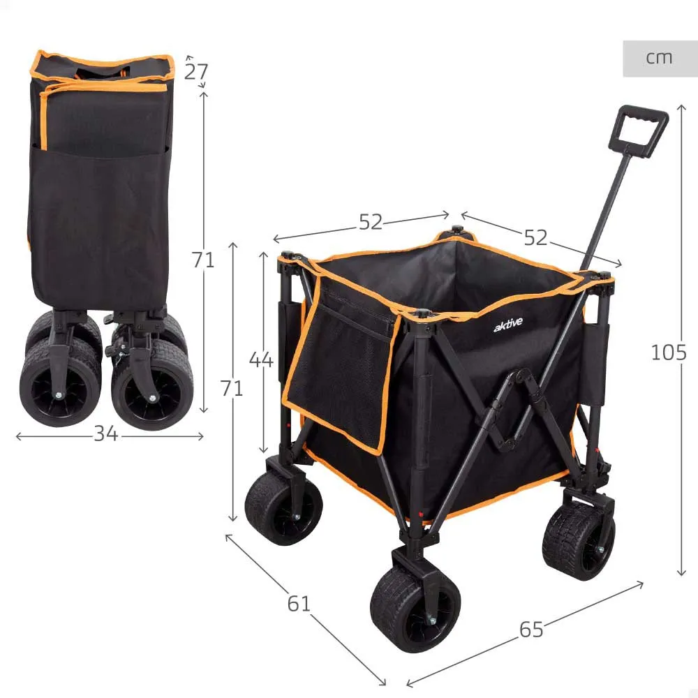 Купить Aktive 62374 складная тележка 360º Черный Black / Orange 7ft.ru в интернет магазине Семь Футов