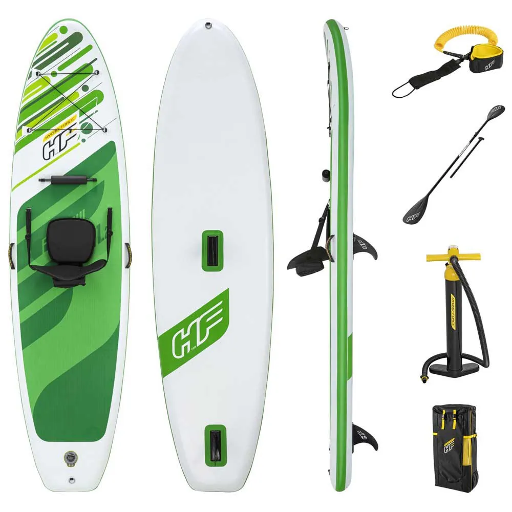 Купить Bestway 65310c Надувной комплект для падлбординга Hydro-Force Freesoul Tech 11´0´´ White / Green 48x96x30 335.3 cm 7ft.ru в интернет магазине Семь Футов