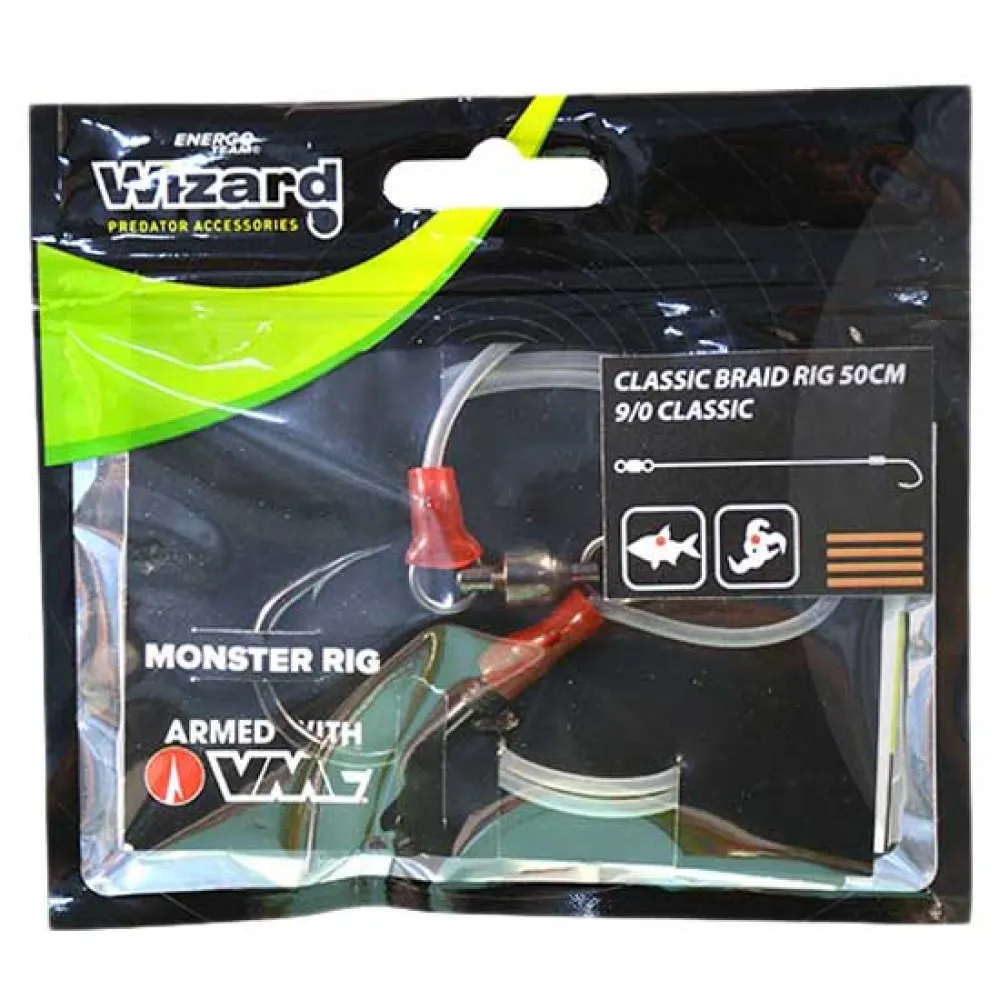 Купить Wizard 79337-903 связанный крючок Monster Classic Braid Rig Catfish Classic Black / Green 9/0 7ft.ru в интернет магазине Семь Футов