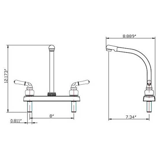 Купить Dura faucet 621-DFPK210CORB Classic Hi-Rise Кухонный водопроводный кран Золотистый Oil Rub Bronze 25.4 cm 7ft.ru в интернет магазине Семь Футов