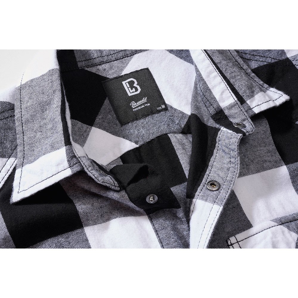 Купить Brandit 4031-46-5XL Рубашка Check Белая  White / Black 5XL 7ft.ru в интернет магазине Семь Футов