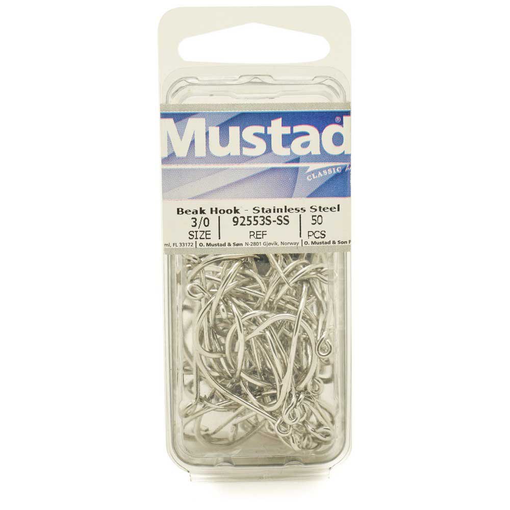 Купить Mustad 92553S-SS-3-314-UNIT Classic Line Octopus Колючий Одноглазый Крючок 50 единицы измерения Серебристый Stainless Steel 3 7ft.ru в интернет магазине Семь Футов