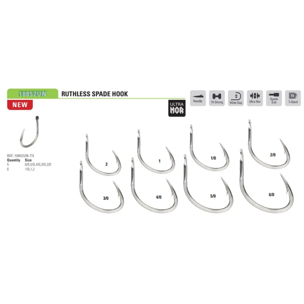 Купить Mustad 10852UN-TS-1-6U Рыболовные крючки для привязывания крючков Ruthless Spade Серебристый Titan Steel 1 7ft.ru в интернет магазине Семь Футов