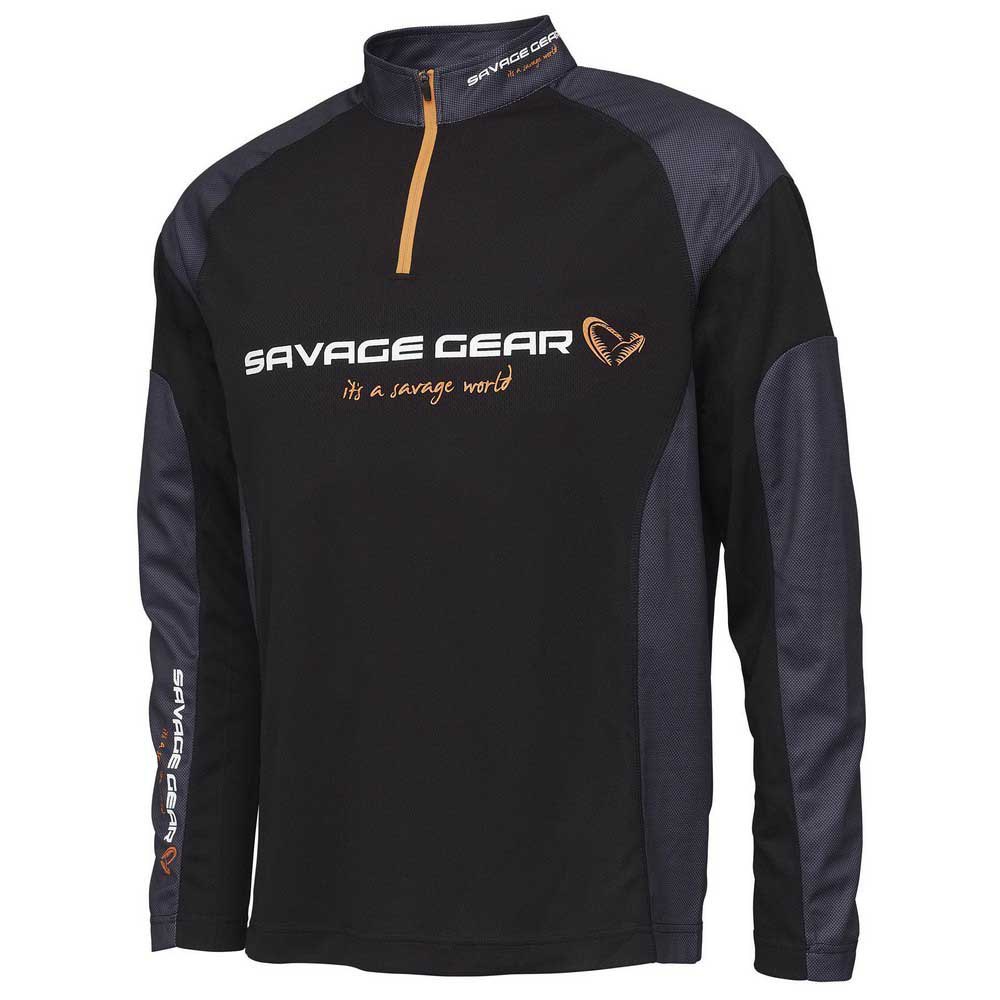 Купить Savage gear 73682 Толстовка с полумолниеймолнией Tournament Gear Черный Black S 7ft.ru в интернет магазине Семь Футов