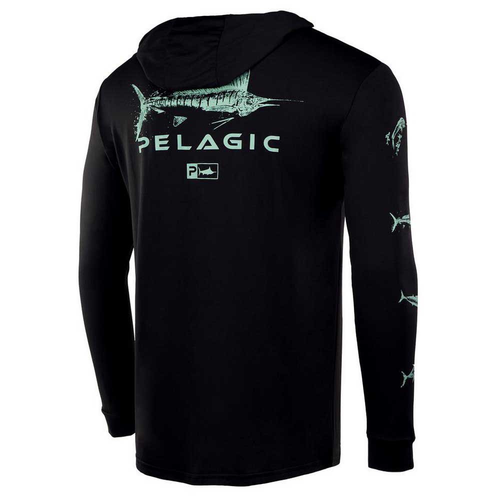 Купить Pelagic 1015211005-BLK-XL Толстовка с капюшоном Aquatek Hoodie Gyotaku Черный Black XL 7ft.ru в интернет магазине Семь Футов