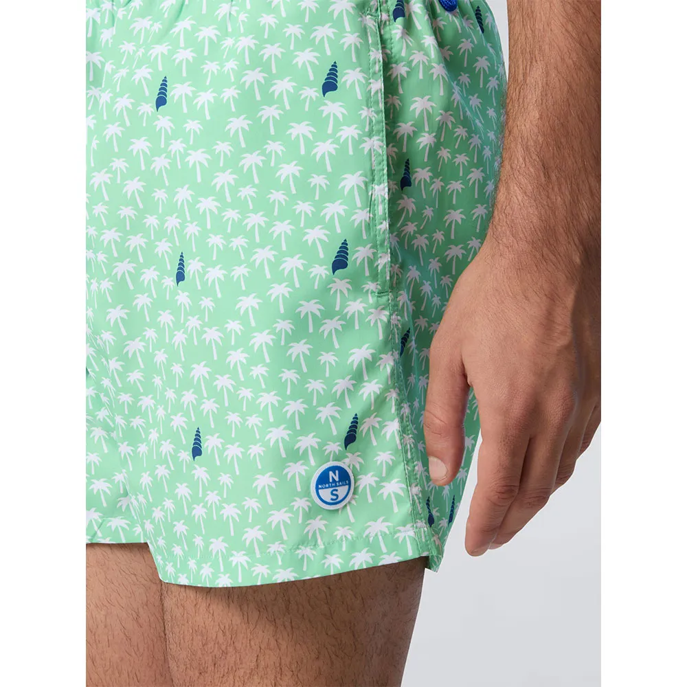 Купить North sails 673746-C007-S плавательные шорты Allover Volley Fantasy Green / White Palm Tree S 7ft.ru в интернет магазине Семь Футов