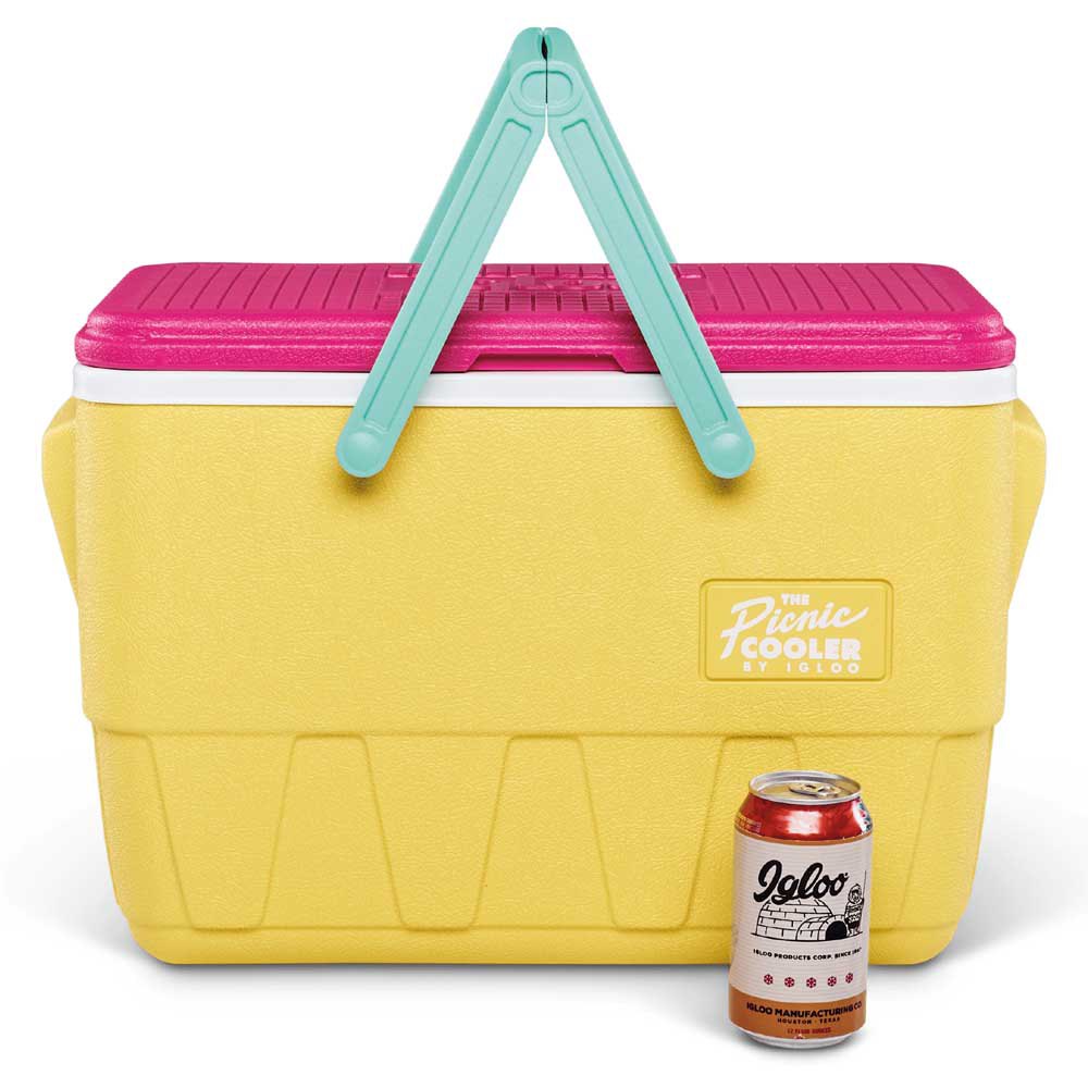 Купить Igloo coolers 32761 Picnic Retro 24L Жесткий портативный кулер Yellow / White / Pink 51 x 26 x 36 cm 7ft.ru в интернет магазине Семь Футов