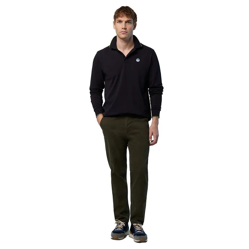 Купить North sails 692454-0999-XL Поло с длинным рукавомным рукавом Basic Черный Black XL 7ft.ru в интернет магазине Семь Футов